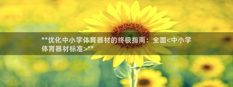 尊龙凯时vip：**优化中小学体育器材的终极指南：全