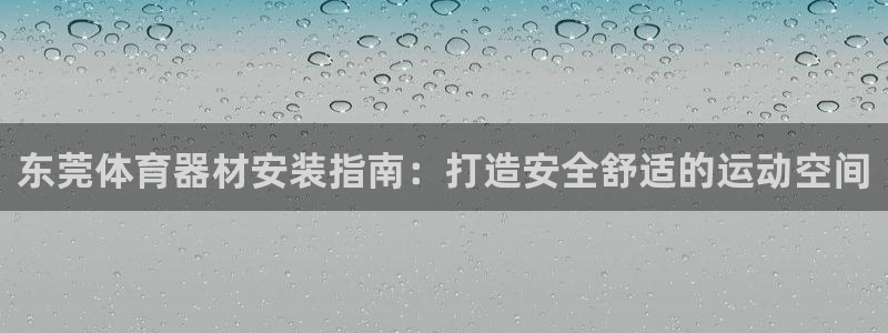 尊龙凯时代理佣金发不发：东莞体育器材安装指南：打造安