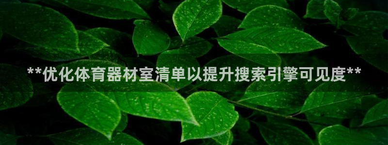 尊龙凯时代理：**优化体育器材室清单以提升搜索引擎可