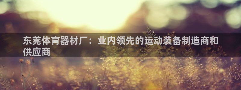 尊龙凯时泰安：东莞体育器材厂：业内领先的运动装备制造